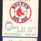 TORONTO BLUE JAYS BOSTON RED SOX 1987 TICKET WADE BOGGS JIM RICE BARFIELD MOSEBY UPSHAW JIMMY KEY