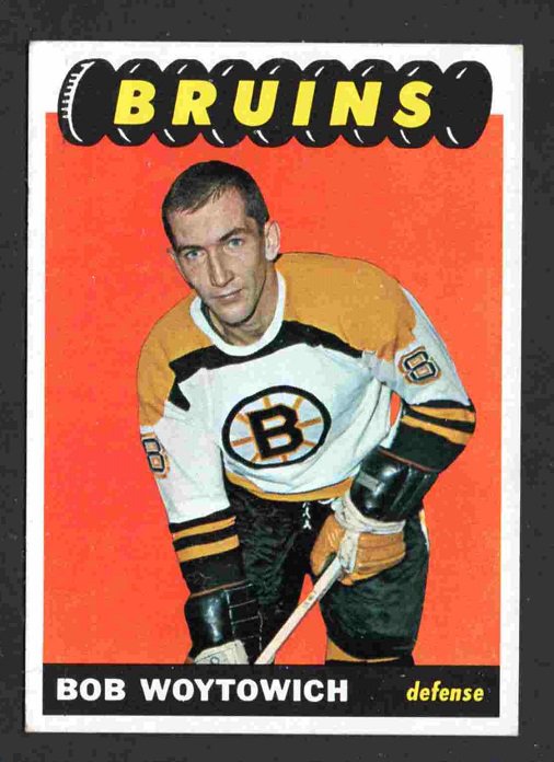 Boston Bruins Bob Woytowich RC Rookie Card 1965 Topps #100 ex/em