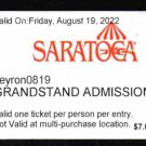 Saratoga Race Course 2022 Grandstand Ticket