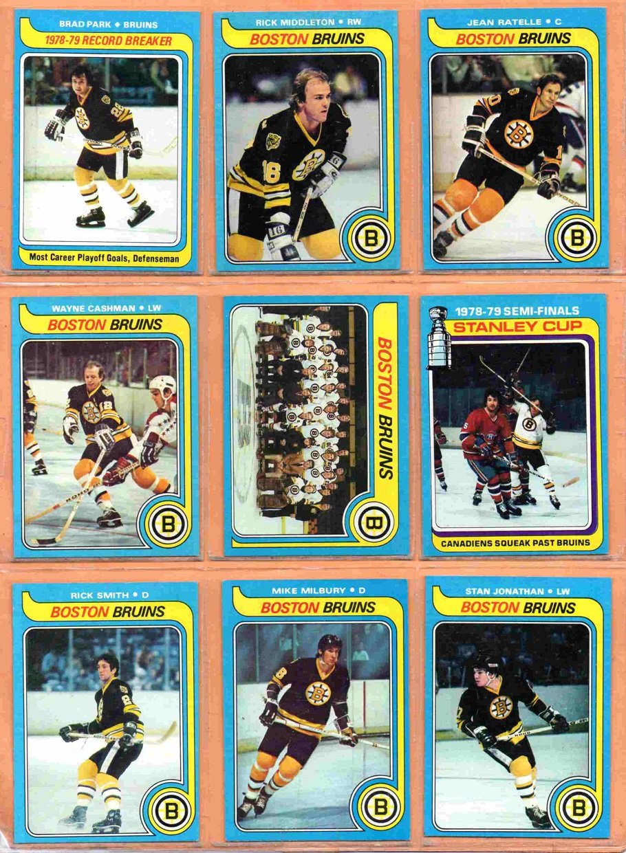 1979 Topps Boston Bruins Team Lot 11 Rick Middleton Brad Park Wayne Cashman