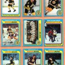 1979 Topps Boston Bruins Team Lot 11 Rick Middleton Brad Park Wayne Cashman