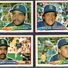 4 diff Seattle Mariners 1988 Topps Big Baseball Mike Moore Steve Trout Glenn Wilson Henry Cotto !