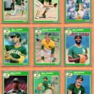 1985 Fleer Oakland Athletics Team Lot 16 diff Carney Lansford Bruce Bochte Dwayne Murphy !