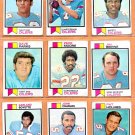 1973 Topps Houston Oilers Team Lot 9 Dan Pastorini Alvin Reed Pat Holmes Jim Beirne Zeke Moore !