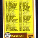 1981 Topps Baseball Card Checklist #562 cards 485-605 nr mt !