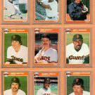 1985 Fleer San Francisco Giants Team Lot 17 diff Dusty Baker Chili Davis Duane Kuiper !