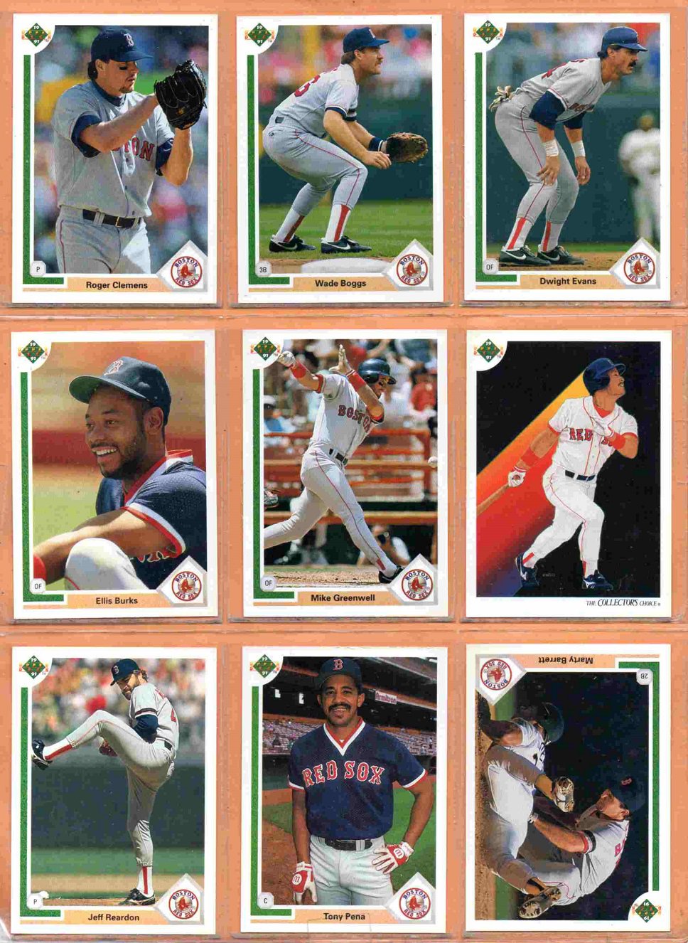 1991 Upper Deck Boston Red Sox Team Lot 27 diff Wade Boggs Roger ...