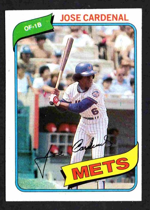 New York Mets Jose Cardenal 1980 Topps Baseball Card #512 !