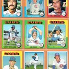 1975 1976 1977 1979 Topps Chicago Cubs Team Lot