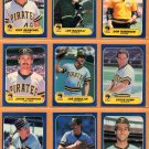 1986 Fleer Pittsburgh Pirates Team Lot 18 diff Lee Mazzilli Rick Reuschel Joe Orsulak RC 1986 Fleer Pittsburgh Pirates Team Lot 18 diff Lee Mazzilli Rick Reuschel Joe Orsulak RC