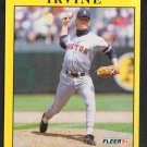 Boston Red Sox Daryl Irvine RC Rookie Card 1991 Fleer #98 !