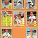 1968 Topps St Louis Cardinals Team Lot 8 diff Bob Gibson Orlando Cepeda Red Schoendienst !