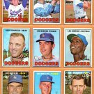 1967 Topps Los Angeles Dodgers Team Lot 11 diff Ron Fairly Ron Perranoski Wes Parker