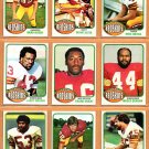 1976 Topps Washington Redskins Team Lot 15 diff Larry Brown Mark Moseley Diron Talbert