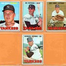 1967 Topps New York Yankees Team Lot 4 diff Joe Pepitone Tom Tresh Jake Gibbs !