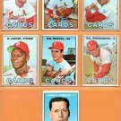 1967 Topps St Louis Cardinals Team Lot 7 diff Nelson Briles Alex Johnson Pat Corrales !