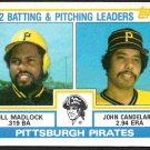 Pittsburgh Pirates Team Leaders Bill Madlock John Candelaria 1983 Topps Baseball Card #291 nr mt Pittsburgh Pirates Team Leaders Bill Madlock John Candelaria 1983 Topps Baseball Card #291 nr mt