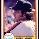 Houston Astros Frank LaCorte 1981 Fleer Baseball Card #55 nr mt Houston Astros Frank LaCorte 1981 Fleer Baseball Card #55 nr mt
