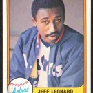 Houston Astros Jeff Leonard 1981 Fleer Baseball Card #67 nr mt Houston Astros Jeff Leonard 1981 Fleer Baseball Card #67 nr mt