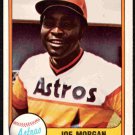 Houston Astros Joe Morgan 1981 Fleer Baseball Card #78 nr mt HOF 1990 Houston Astros Joe Morgan 1981 Fleer Baseball Card #78 nr mt HOF 1990
