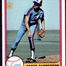 Montreal Expos Scott Sanderson 1981 Fleer Baseball Card #166 nr mt