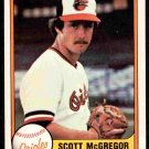 Baltimore Orioles Scott McGregor 1981 Fleer Baseball Card #174 nr mt