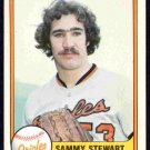 Baltimore Orioles Sammy Stewart 1981 Fleer Baseball Card #181 nr mt