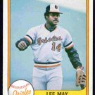 Baltimore Orioles Lee May 1981 Fleer Baseball Card #183 nr mt
