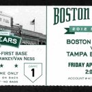 TAMPA BAY RAYS BOSTON RED SOX FENWAY 100th OPENING DAY TICKET 2012 ZOBRIST HR xx TAMPA BAY RAYS BOSTON RED SOX FENWAY 100th OPENING DAY TICKET 2012 ZOBRIST HR xx