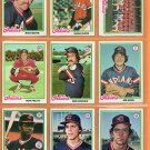 1978 Topps Cleveland Indians Team Lot 16 diff Duane Kuiper Rick Waits Bruce Bochte