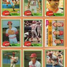 1981 Topps Cincinnati Reds Team Lot 14 diff Ray Knight Charlie Leibrandt RC