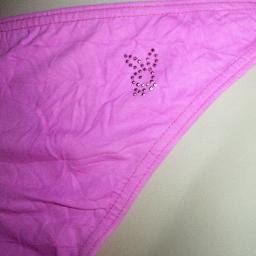 NWT Playboy Pink Rio Bikini Bottoms w Beaded Bunny XL
