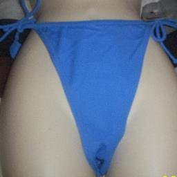 New Liquid Blue Blue High Wst Faux Tie Bikini Bottom XL