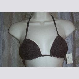 NWT Abercrombie & Fitch Crocheted Brown Bikini Top S