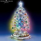 Bradford Exchange Thomas Kinkade Silver Christmas Tree Lights Music Motion 17"