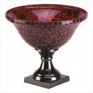 Red Mosaic Footed Compote