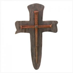 Rustic Nail Cross Plaque