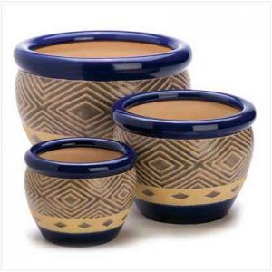 Cobalt Planter Trio