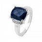 Womens Sterling Silver 4.00 CTW Sapphire Size 7 Designer Ring