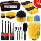 122PCS Detailing Brush Drill Cleaning Tools Kit Auto Car Engine Wheel Washing Set