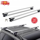 Universal Car Top Roof Rail Cross Bar Luggage Cargo Carrier Adjustable Rack 200LBS
