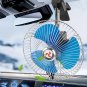 Portable Car Fan 25W 12V/24V Electric Clip Fan with Cigarette Lighter Plug Cooling Fan for Car,Truck
