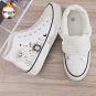 High-Top Canvas Sneakers Black & White, Gold Astrology Design, Durable Sole, Lace-Up Casual Shoes