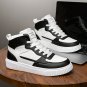 Men's High-Top Sneakers &acirc;�� Trendy Black & White, Lace-Up Casual Shoes for Outdoor & Hiking