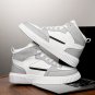 Men's High-Top Sneakers &acirc;�� Trendy Black & White, Lace-Up Casual Shoes for Outdoor & Hiking