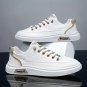 Men's Low-Top Skate Shoes &acirc;�� Non-Slip, Durable Lace-Up Sneakers with White Sole for Casual Wear