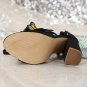 Women&acirc;��s Butterfly High Heel Sandals &acirc;�� Square Toe, Lace-Up Straps, Chunky Heel Party Shoes