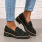 Women&acirc;��s Platform Loafers &acirc;�� Horsebit Decor, Round Toe, Slip-On Retro Solid Color Shoes