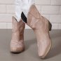 Women&acirc;��s Embroidered Ankle Boots &acirc;�� Pointed Toe, Turquoise Floral, Chunky Heel, Spring & Summer