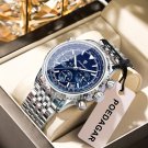 POEDAGAR Unisex Men & Women Stainless Steel Chronograph Watch – Green Dial, Quartz, 3ATM